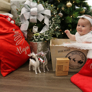 Personalised Christmas sacks, stockings, ornaments, bodysuits and more