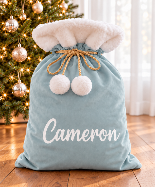 Luxe Blue Velvet Sack