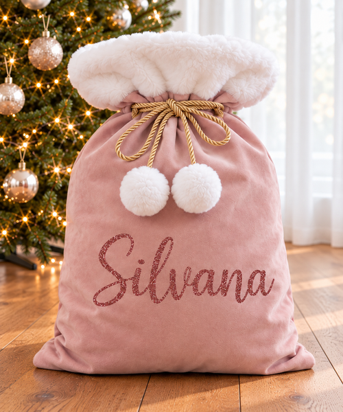 Luxe Pink Velvet Sack