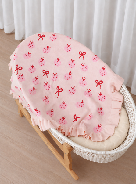 Strawberry & Bows Baby Blanket