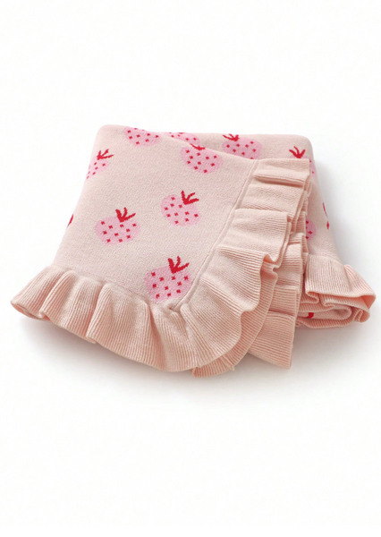 Strawberry & Bows Baby Blanket