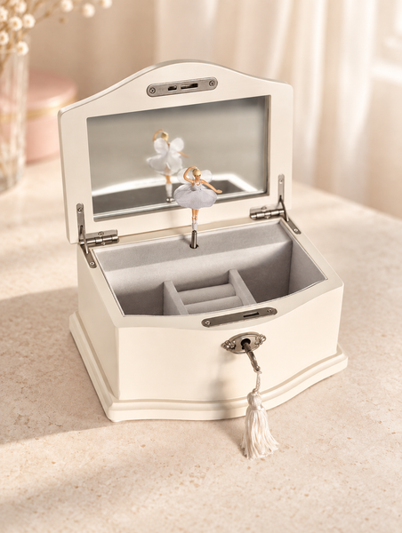 Personalised White Ballerina Jewellery Box