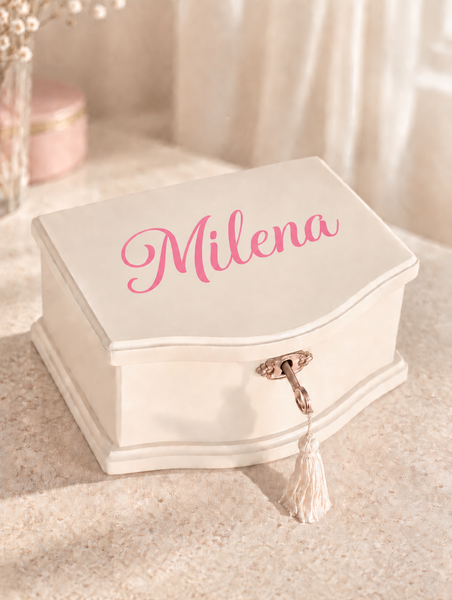 Personalised White Ballerina Jewellery Box