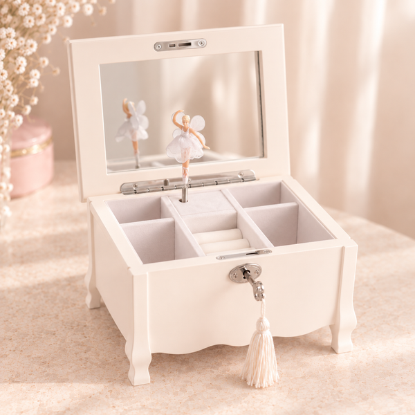 Personalised White Vintage Jewellery Box