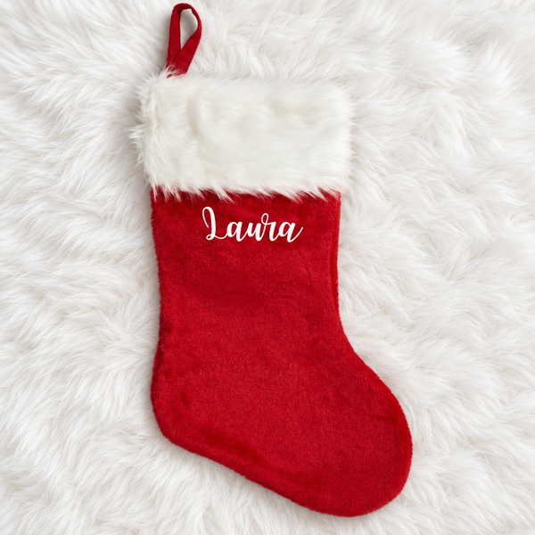 Plush Red & White Stocking