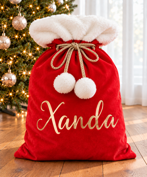 Luxe Red Velvet Sack