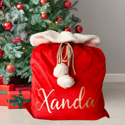 Luxe Red Velvet Sack