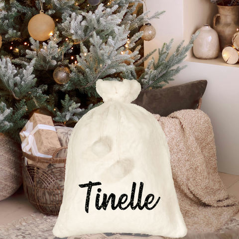 Cream Plush Christmas Sack