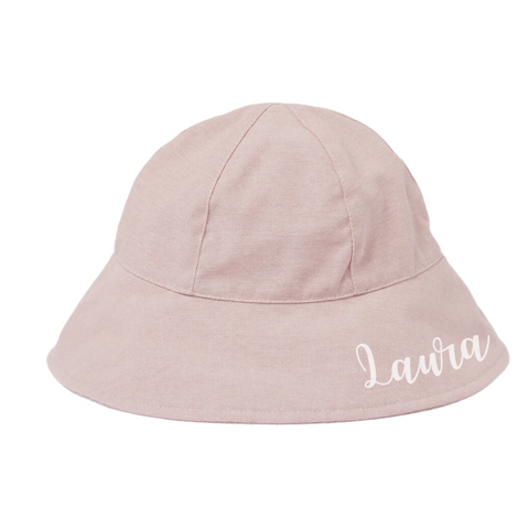 Wide Brim Baby Bucket Hat - Pink