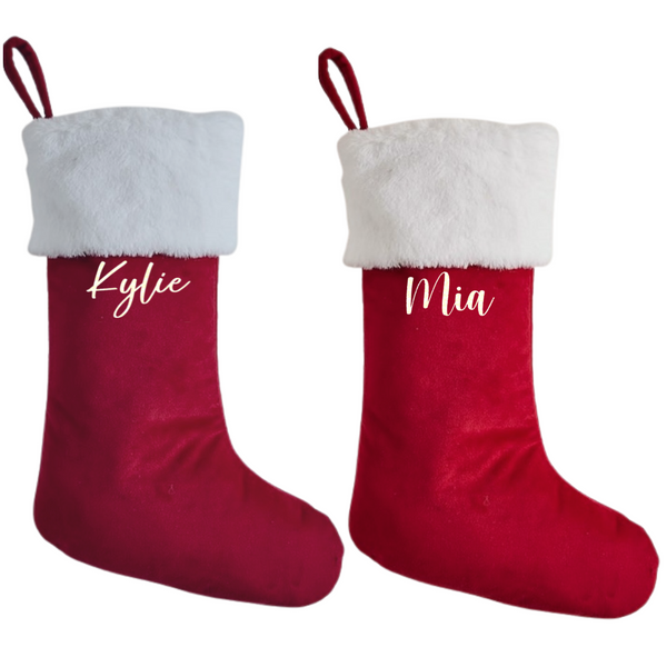 Luxe Stocking - Faux Fur White Trim