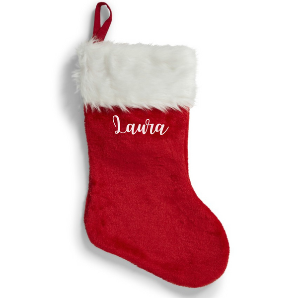 Plush Red & White Stocking