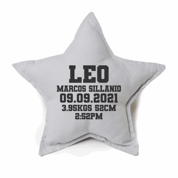 Birth Detail Cushion - Star